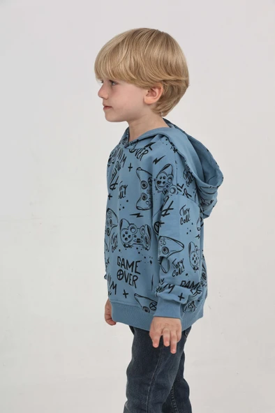 Toontoy Erkek Çocuk Oyun Baskılı Sweatshirt - Resim 11