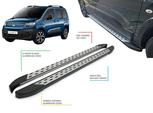 DOBLO CAMLI VAN KISA ŞASE NOKTALI YAN BASAMAK 2023 2024 2025 2026 2027 ürün görseli 1