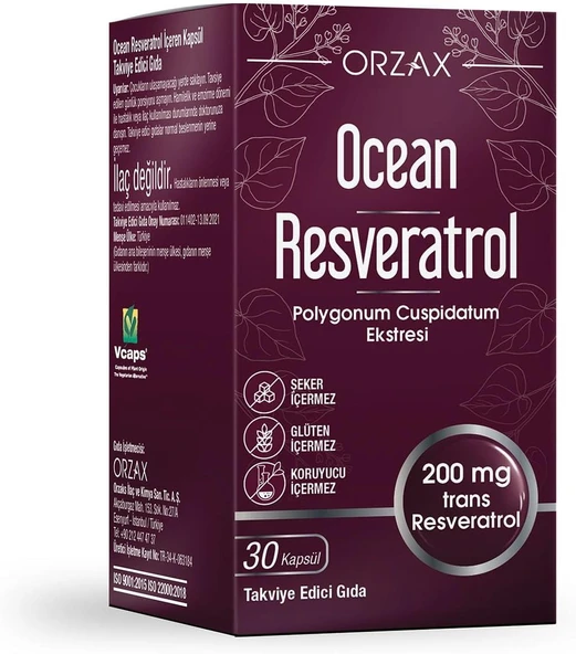 Ocean Resveratrol 200 mg Trans Resveratrol 30 Kapsül ürün görseli