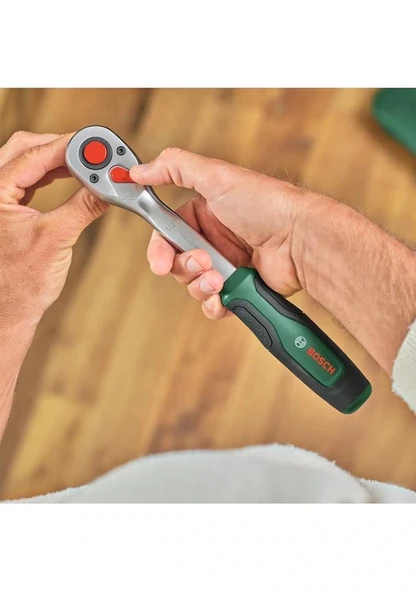 Bosch 1600A02Z9G 1/4'' Ve 1/2'' Cırcırlı Somun Sıkma Seti 56 Parça - Resim 3