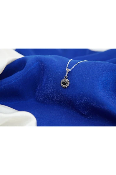 oltutaşı papatya gümüş kolye sk00016 - Resim 4