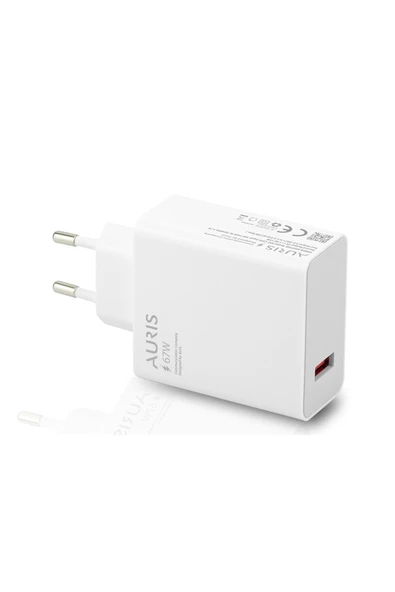 Auris 67 Watt USB Şarj Adaptörü Hızlı Şarj Başlığı 67W Şarj Cihazı Başlık Saliseli - Resim 2