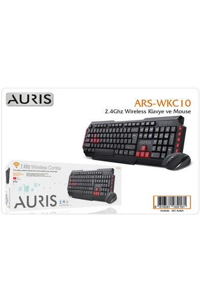 Auris ARS-WKC10 2-4 Ghz Wireless Kablosuz Klavye Mouse Set ürün görseli