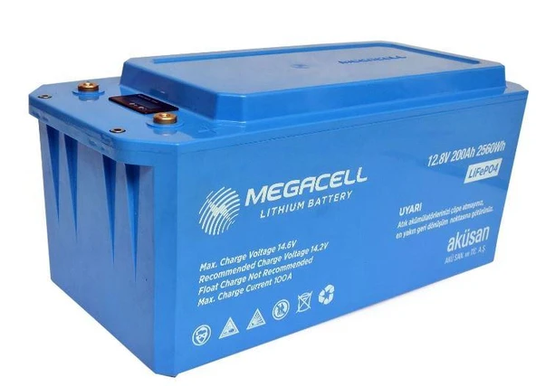 Megacell 12.8V 200Ah (Bluetooth) LiFePO4 Lityum Demir Fosfat Akü(ABS Kasa) - 5