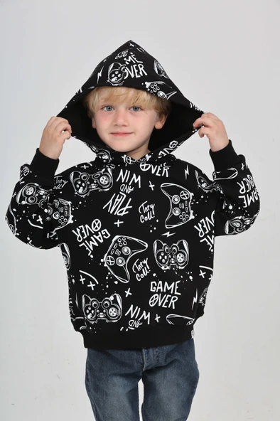 Toontoy Erkek Çocuk Oyun Baskılı Sweatshirt - Resim 5