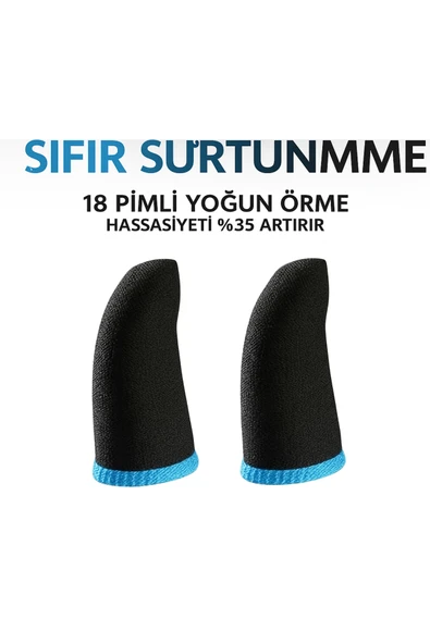 Auris TeknocepX E-spor Parmak Eldivenleri - Pubg Oyun Eldivenleri Ter Geçirmez 1 Çift 2 Parmaklık ürün görseli