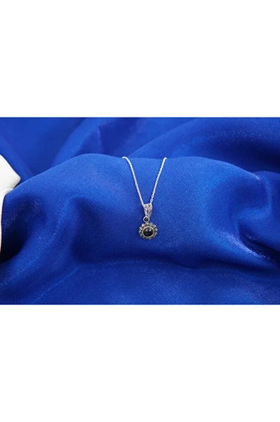 oltutaşı papatya gümüş kolye sk00016 - Resim 2