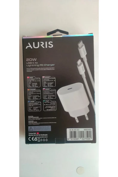 Auris 20W Iphone Uyumlu USB-C to Lighting Şarj Aleti Seti - Resim 3