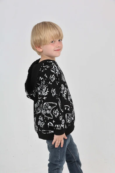 Toontoy Erkek Çocuk Oyun Baskılı Sweatshirt - Resim 2