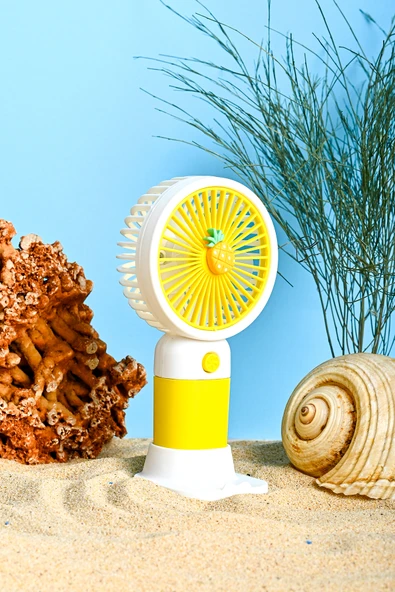 Dr Hana Mini Fan Masaüstü Taşınabilir Telefon Stantlı Vantilatör 2si 1 Arada Güçlü üfleme - Resim 4