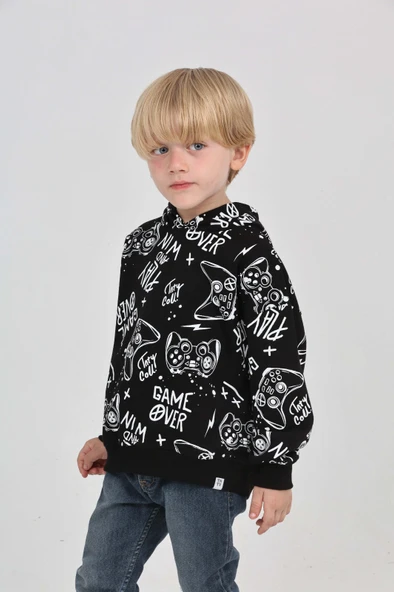 Toontoy Erkek Çocuk Oyun Baskılı Sweatshirt - Resim 4