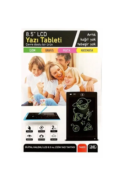 Subzero Tablet Lcd 8.5 Inç Dijital Kalemli Çevre Dostu Çizim Yazı Tahtası Yeşil Renk - Resim 3