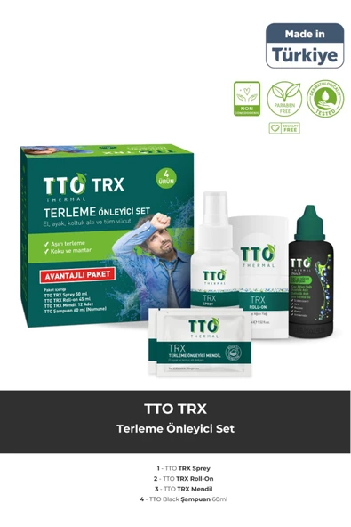 Tto TRX TERLEME ÖNLEYİCİ SET ( sprey roll-on mendil şampuan)
