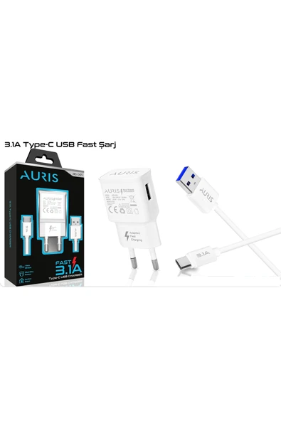 qtop Şarj Aleti Takım Type-C 3.1A Auris ARS-CH05 ürün görseli