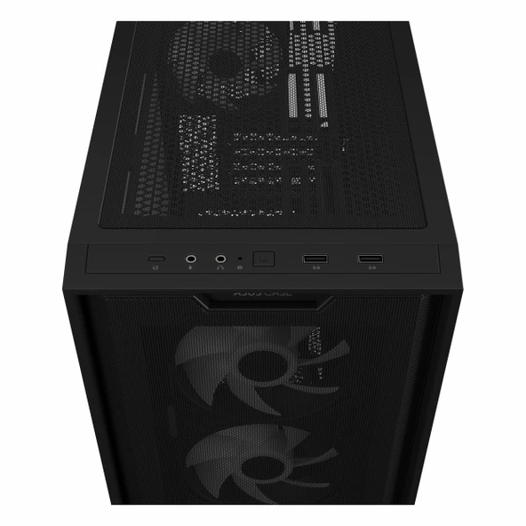 Asus A21 Plus USB 3.2 ARGB mATX Mid Tower Siyah Kasa - Resim 4