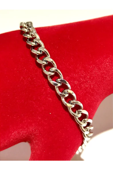 Monalisa Home Gümüş Renk  Lüks Gösterişli Zincir Erkek Bileklik ürün görseli 1