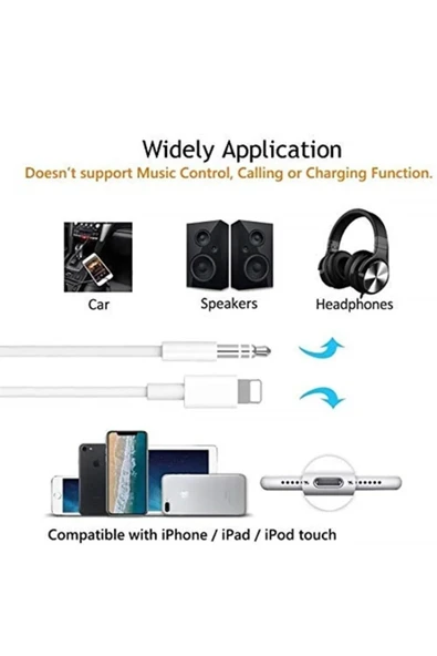 DORUK HOME İphone Aux Kablosu 7 8 X Xr 11 12 Uyumlu - Resim 4