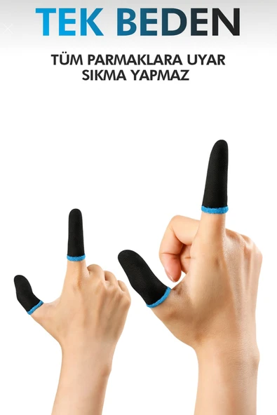 Auris TeknocepX E-spor Parmak Eldivenleri - Pubg Oyun Eldivenleri Ter Geçirmez 1 Çift 2 Parmaklık - Resim 2
