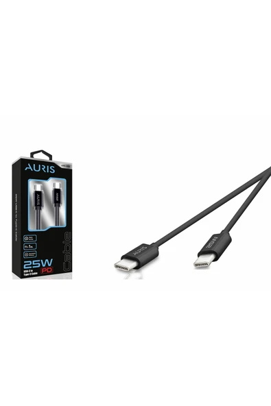 Auris Şarj Kablo PD USB-C Type-C 25W 1mt ARS-CB18 7372 ürün görseli