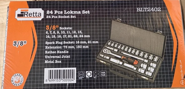 Retta RLT2402 3/8" 24 Parça Lokma Takımı - 2