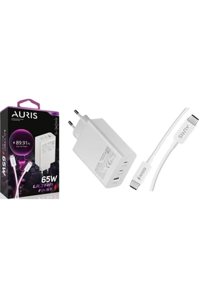 Auris ARS-CH65 65W 3 Çıkışlı Ultra Hızlı Şarj ürün görseli