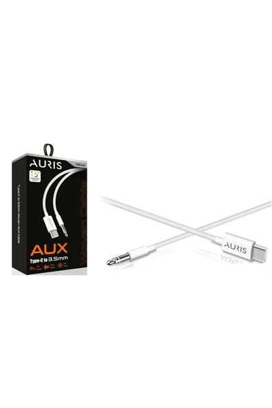 Auris ars-au11 Type-C Örgü Dokuma 3.5mm Jack 1m Aux Kablosu ürün görseli