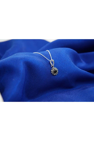 oltutaşı papatya gümüş kolye sk00016 - Resim 3