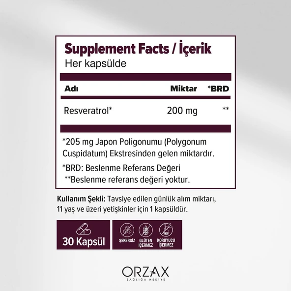 Ocean Resveratrol 200 mg Trans Resveratrol 30 Kapsül - Resim 2