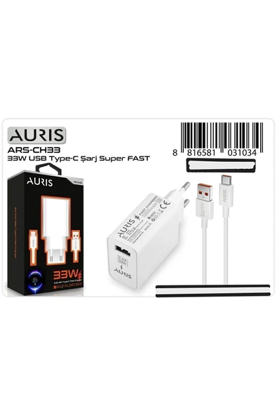 Auris Süper Hızlı 33w Usb Type-c Şarj Aleti Uyumlu ürün görseli