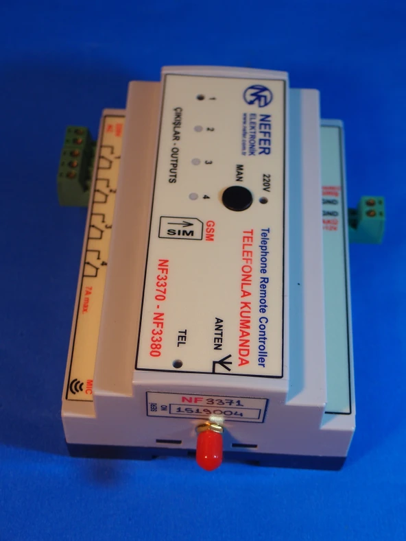 NEFER NF3371 SİM KART GİRİŞLİ UZAKTAN KONTROL CİHAZI POMPA VANA KAPI RÖLE - Resim 3