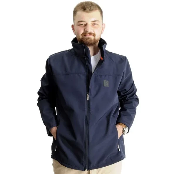 Büyük Beden Erkek Mont Basic Waterproof 21232 Lacivert ürün görseli