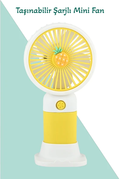 Dr Hana Mini Fan Masaüstü Taşınabilir Telefon Stantlı Vantilatör 2si 1 Arada Güçlü üfleme - Resim 5