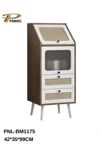 PC RATTAN CAMLI AYAKLI ÇOK AMAÇLI DOLAP - 2