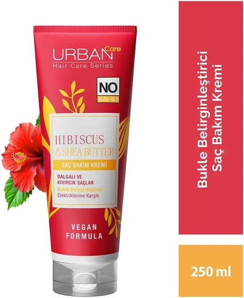 Urban Care Twisted Curls Hibiscus & Shea Butter Kıvırcık ve Dalgalı Saçlara Özel Saç Bakım Kremi Sülfatsız 250 ml