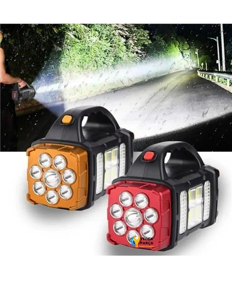 Güneş Enerjili Usb Girişli Powerbank Özellikli 3 Taraflı El Feneri Acil Durum RC-1678 - Resim 5