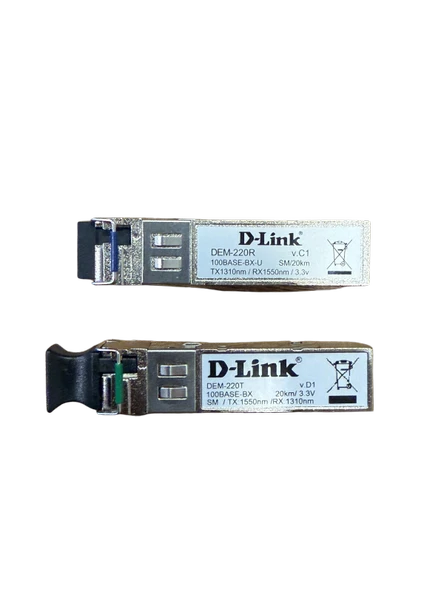 D-LİNK DEM-220R DEM-220T 100 MB TEK KIL SFP TAKIM - 1