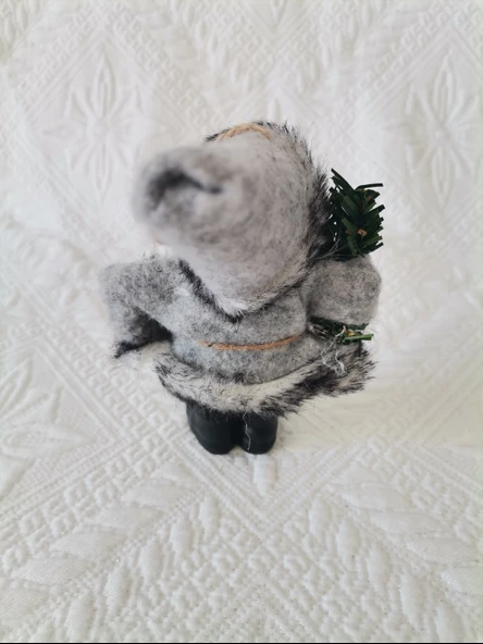 Yılbaşının semboli Asılabilir Gri Noel Baba Figürü 12 CM - Resim 5