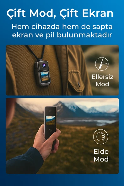 SAW1 Pro 4K Aksiyon Kamerası  Wi-Fi Bağlantı Dokunmatik LCD 6 Eksenli Jiroskoplu Dengeleme - 4