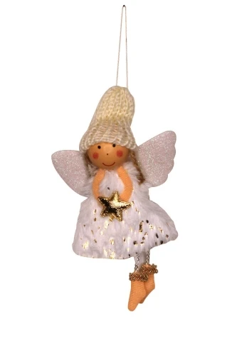 Yılbaşı Ağaç Süsü Beyaz kanatlı 14 cm Melek ürün görseli