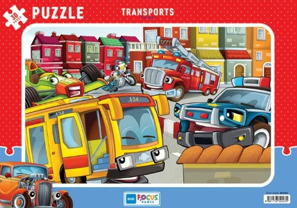 Blue Focus Transports (Taşıtlar) - Puzzle 30 Parça ürün görseli