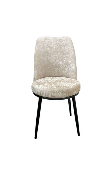 Kadife Oval Sandalye Kılıfı Retro Oval Sandalye Örtüsü Sandalye Koruma (2 Adet ) Vizon - 1