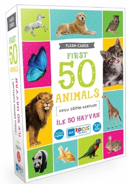 Blue Focus İlk 50 Hayvan - Akıllı Eğitim Kartları ürün görseli