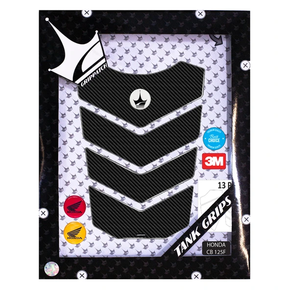 HONDA CB-125-F İLE UYUMLU KAYDIRMAZ 6D KARBON 13 PARÇA TANK PAD SETİ - Resim 2