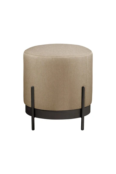 MİO PUF, METAL HALKALI PUF, MAKYAJ OTURAĞI ,PUF BENCH MONTAJSIZ OTURAK SİYAH METAL AYAKLI - 1
