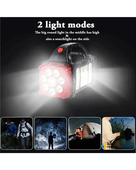 Güneş Enerjili Usb Girişli Powerbank Özellikli 3 Taraflı El Feneri Acil Durum RC-1678 - Resim 4