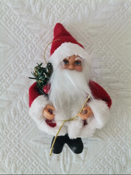 Yılbaşının semboli Asılabilir Noel Baba Figürü 12 CM - Resim 4