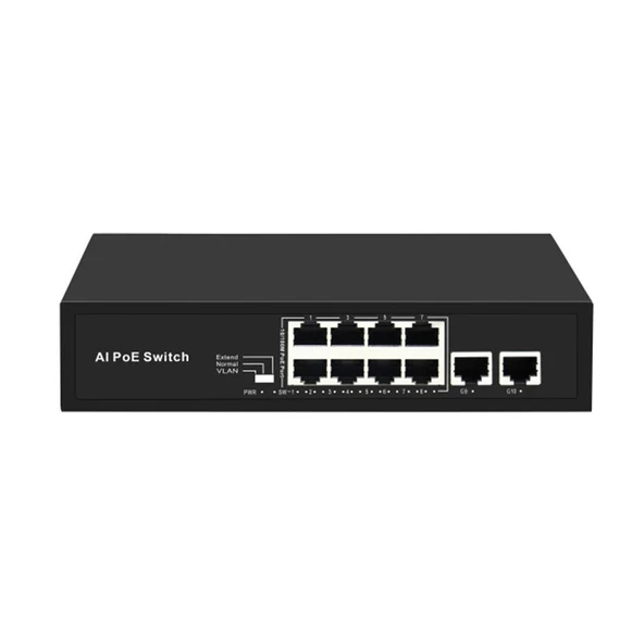 8 Port 10/100 +2 Gigabit Uplink Poe Switch - 1