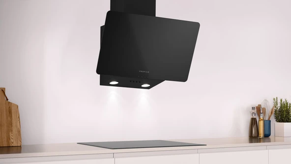 Profilo DVK6J360 Siyah Cam Duvar Tipi Davlumbaz - Resim 5