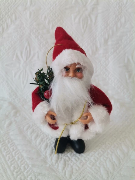 Yılbaşının semboli Asılabilir Noel Baba Figürü 12 CM - Resim 3
