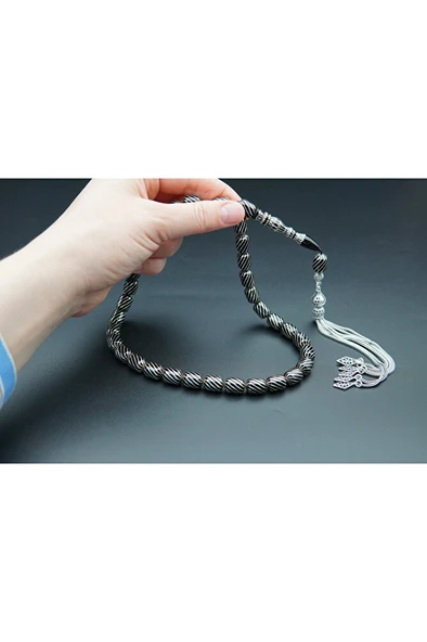 12'li kapsül kesim çeşmi işleme oltu taşı tesbih st000145 - 4